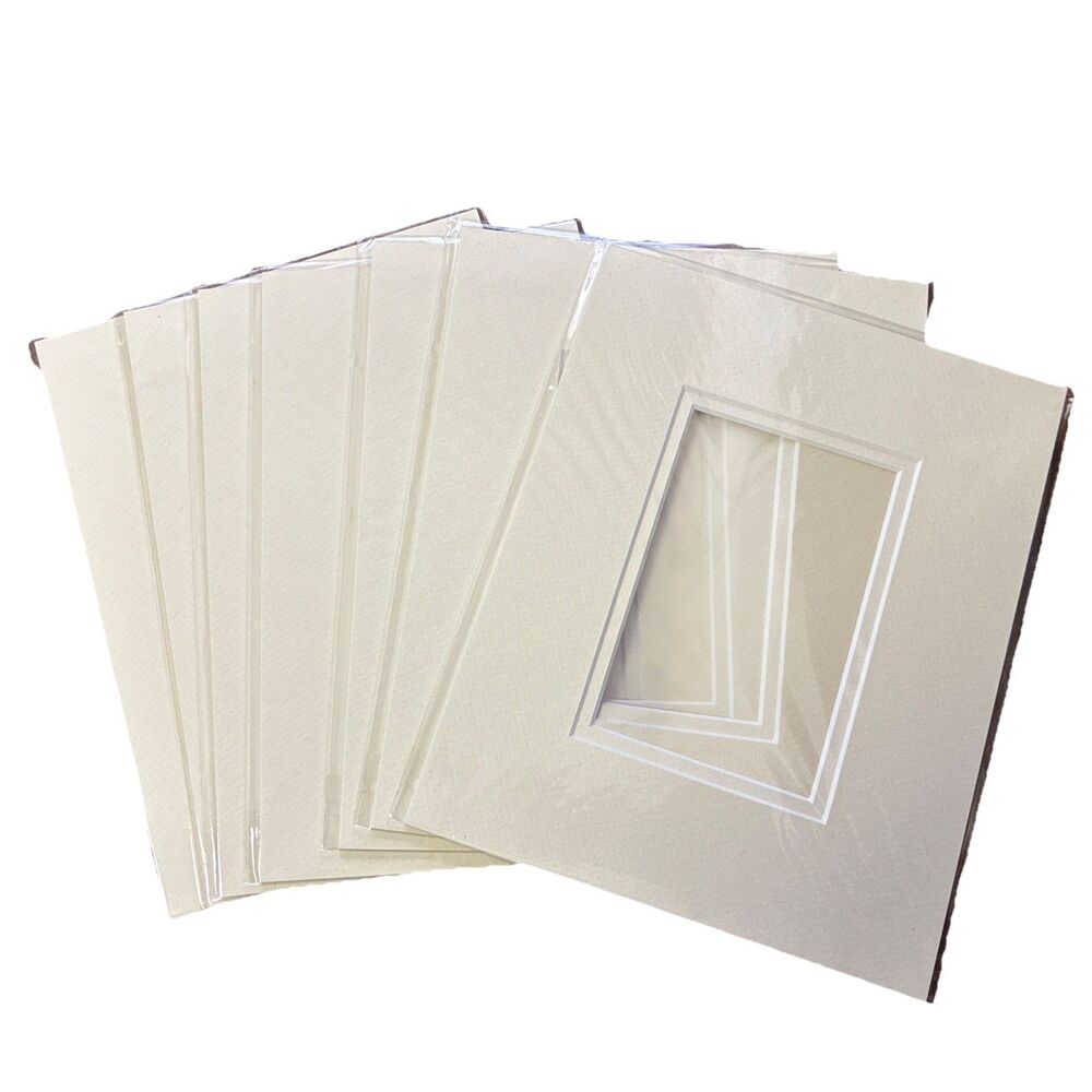 New 7 Ivory Picture Frame Mats 8X10 Outer 4x6 Inner Opening Dbl Bevel #65281281
